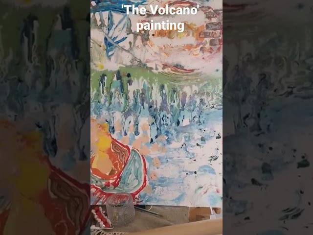 Kati Mäkinen's painting named 'The Volcano' size is A2, made in y 2022, Welcome To  @kati.makinen8