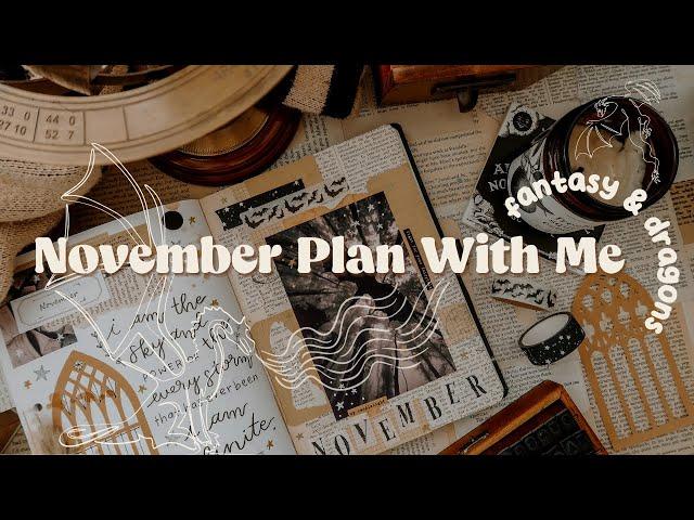 November 2023 Plan With Me I Bullet Journal Set Up I Fantasy & Dragons  I Fourth Wing