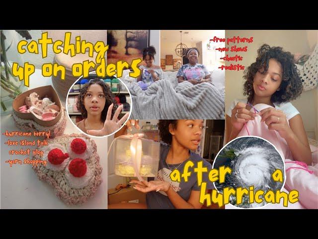 attempting to catch up on orders after a hurricane *fail* | crochet vlog