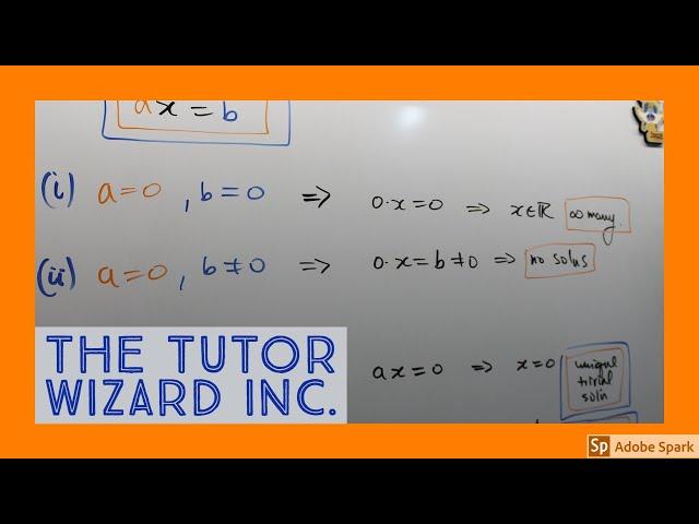 Linear Algebra I - 1.2.1 - One Equation in One Unknown