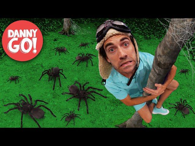 "Spooky Spiders Everywhere!"  Halloween Adventure | Floor is Lava Game | Danny Go! Songs for Kids