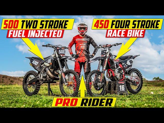 Brand New 500cc 2 Stroke vs 450 Four Stroke RACE Bike!