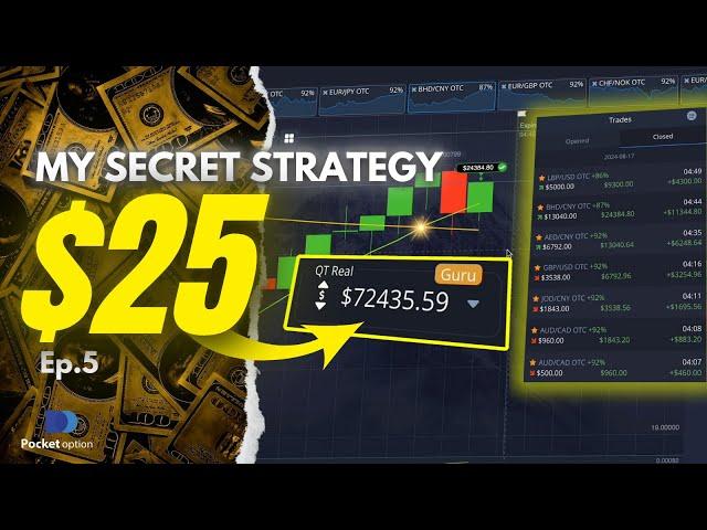 $25 Into +$72000 Pocket Option High Win Rate Strategy  | Binary Options | Pocket Option Trading