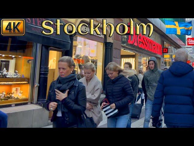 Sweden: Stockholm on a Windy Day, 4K Walking Tour