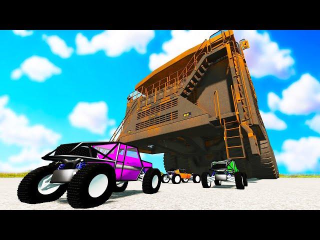 We Fought an Army of Tiny RC Cars with the World's Largest Dump Truck in BeamNG Multiplayer!