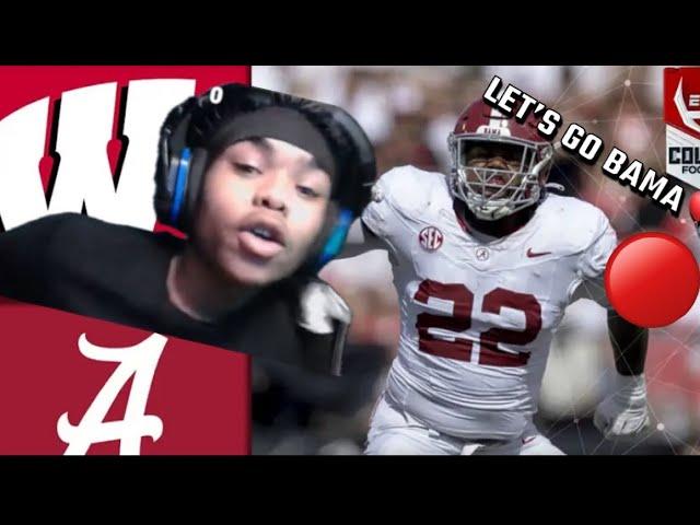 Justin Reacts To Wisconsin Vs Alabama Game **17 Year Old Going Crazy**