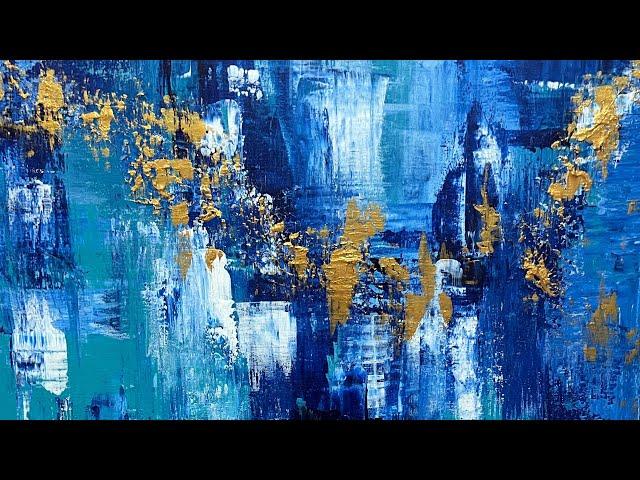 Abstract Painting with Texture and Gold Paint