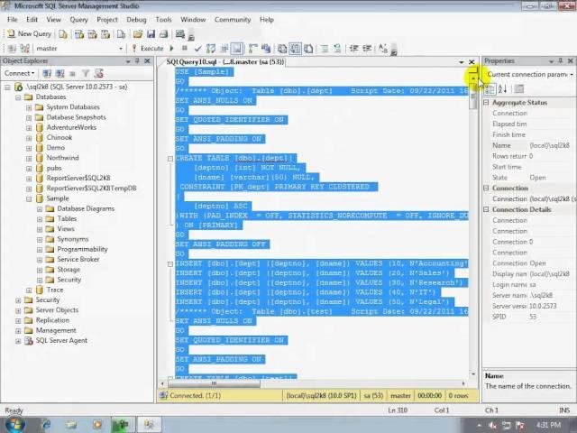 12-How to generate scripts for complete Microsoft SQL Server database (including data)