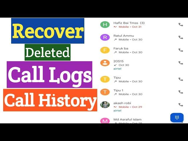 How To Recover Deleted Call Logs History | Recovery Delete Call History