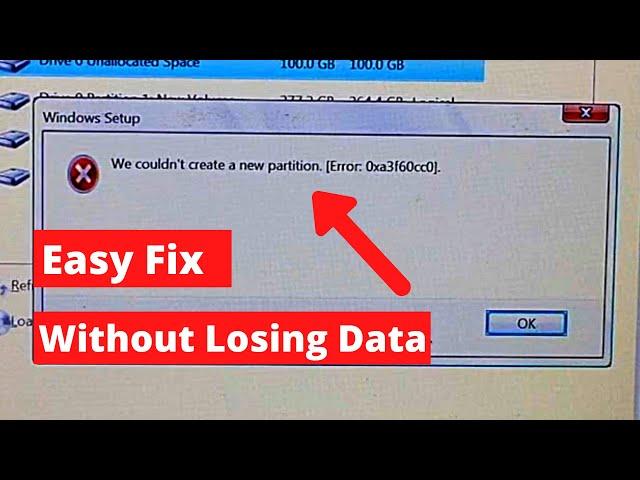 How to Fix We Couldn’t Create a New Partition Error in Windows Without Losing Data