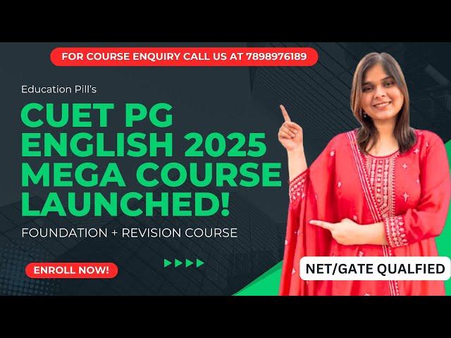 MEGA PACK COURSE LAUNCHED | CUET PG ENGLISH 2025