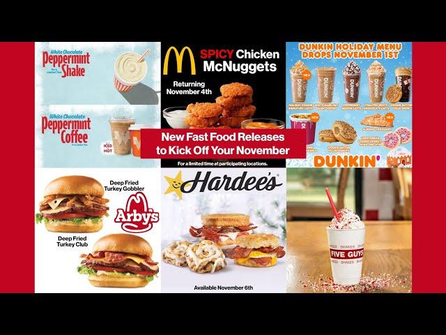 Big Fast Food Releases To Kick Off November from McDonald's, Dunkin, Arby's, and More #fastfood