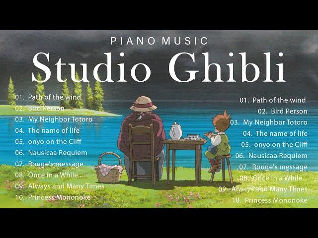 【 1 HOUR 】Ghibli Top Songs Ost ️ Ghibli Song Playlist  Piano Focus Music