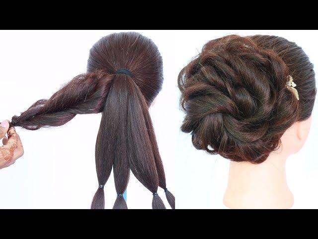 messy bun trick || messy updo for weddings || hair style girl || updo hairstyles || hairstyle