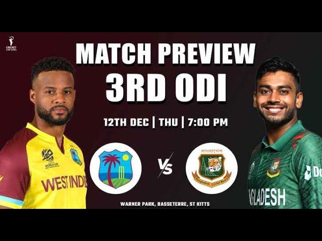 WI vs BAN 3rd ODI Dream11 Team | WI vs BAB 3rd ODI Match PREDICTION, Playing 11, WHO WILL WIN?