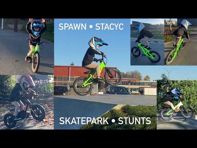 Skatepark Sesh and Bike Stunt Practice for 3 Year Old @kashius.alexander