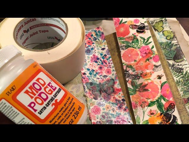 Drywall tape and napkin scraps- let’s make some ephemera #junkjournal #ephemera #scraps