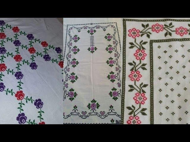 Beautiful Dusutti Bedsheet Design | Cross Stitch Embroidery | Rubi Art & Embroidery