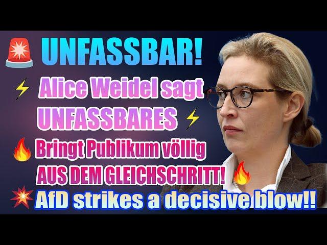  BLITZMELDUNG - Alice Weidel sagt UNFASSBARES, Schockierend für das deutsche Volk!