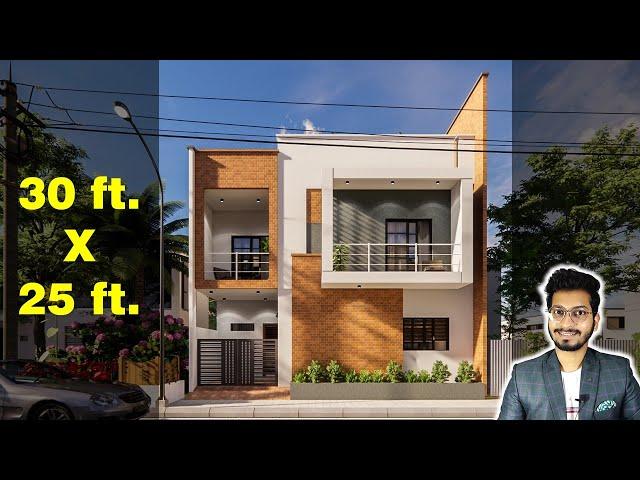 30X25 Feet House Design 3D | 85 Gaj | 750 sqft | 30*25 house design | 9X7.6 Meter  || DV Studio