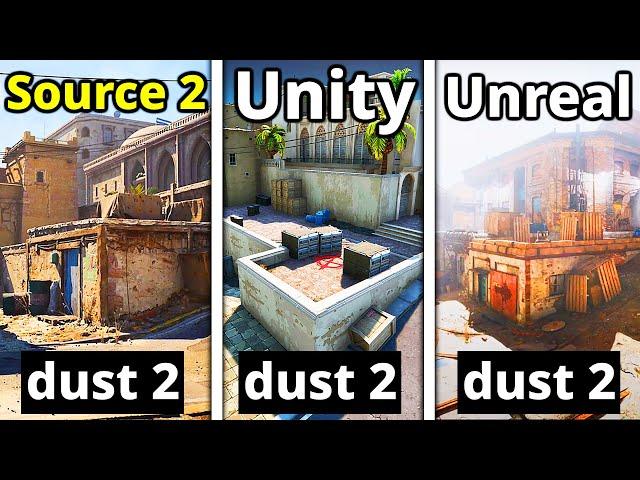 ВСЕ CS:GO на Разных ДВИЖКАХ - SOURCE 2, Unity, Unreal Engine 4! Как Выглядят ксго?