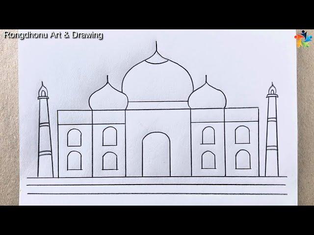 Taj Mahal Easy Drawing Technique || Pencil Drawing