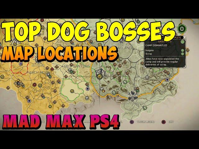 Mad Max - Top Dog Boss Locations