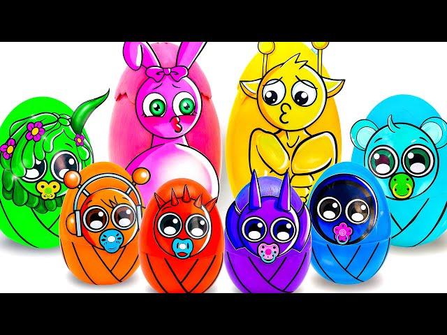  Paper DIY  GUESS which SURPRISE Eggs SPRUNKI CUBES Blind Box Unboxing | Blind Bag | ASMR