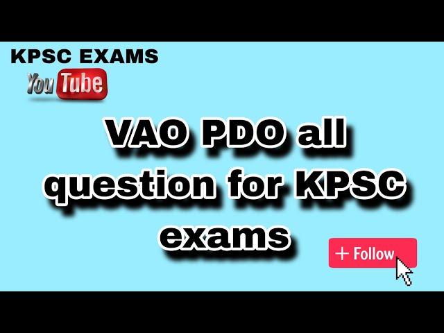 PDO VAO QUESTION BY G M BUL BULE  BOOKS ALL KPSC EXAMS