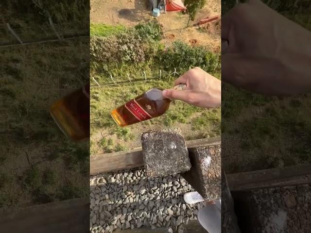 Cracking beer bottles satisfying video #facts #shorts #satisfying