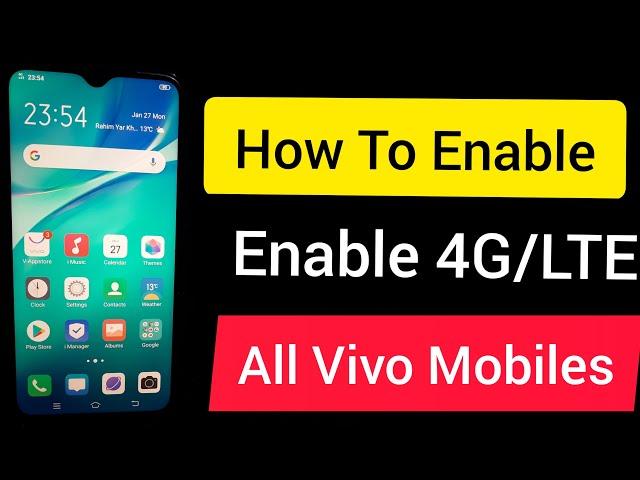 ViVo S1/ S1 Pro / Y15,Y19 Fix 4G/LTE  Problem  How To Fix Network mode Problem in Vivo Mobiles