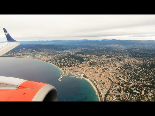 WING VIEW | Air Serbia Embraer 195 (YU-ATB) Scenic Approach And Landing In Nice Côte d'Azur Airport