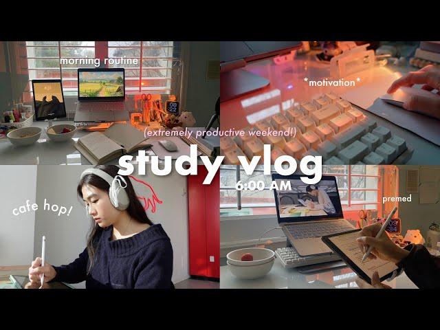 48 HR STUDY VLOG ᯓᡣ𐭩 extremely productive weekend, slow mornings, library + cafe pomodoro ️