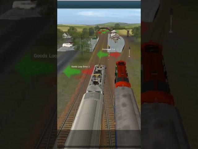 train over taking in trainz   simulator