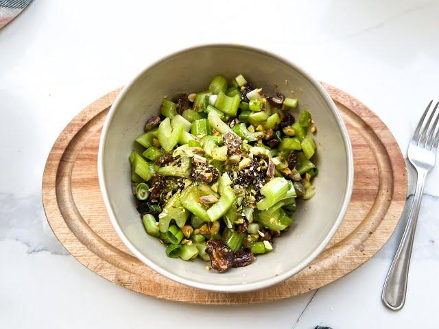 Celery salad with dates I The Buddhist Chef