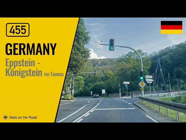 Driving in Germany: Bundesstraße B455 from Eppstein to Königstein im Taunus