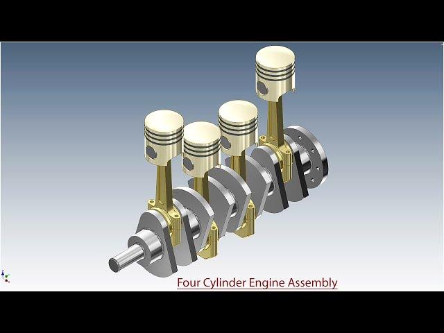 Four Cylinder Engine Assembly || Autodesk Inventor Tutorial