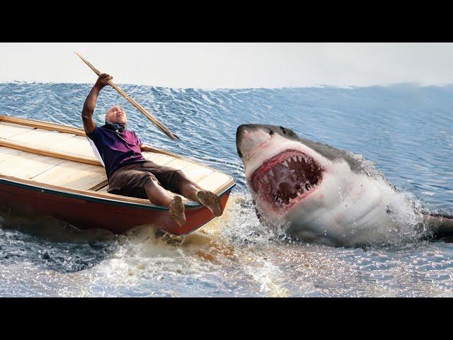 Thrilling Shark Attack: Fishermen Battle the Deep Sea - Fishing Gone Wild !