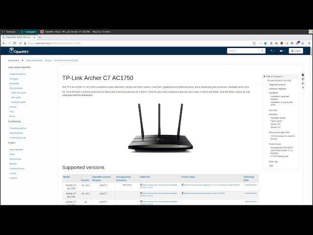 Installing OpenWRT from Debian - TFTP - TP Link Archer C7 v2