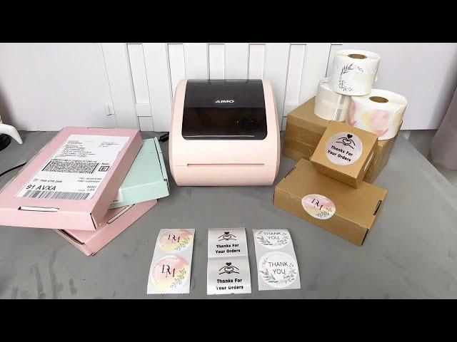 AIMO D520-BT Thermal Shipping Label Printer | Colorful labels for your business and home