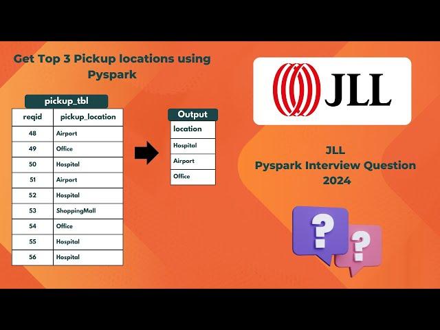 JLL Pyspark Interview Question - Get Top3 pickup locations