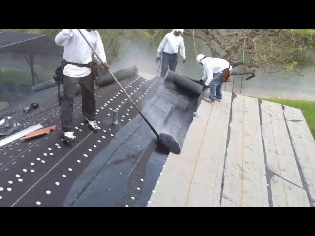 New Roofing - Roof 90lb hotmop Installation and Roof tile loading