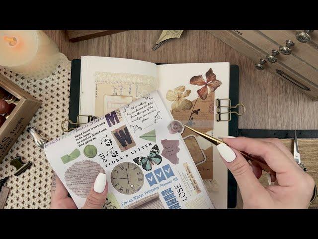 ASMR Emotional vintage diary collage with a warm feeling  scrapbooking, relaxing paper sound│4K