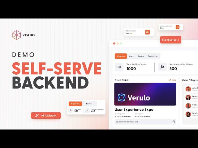 vFairs Demo: Self-Serve Backend | How to setup your event with our new UI