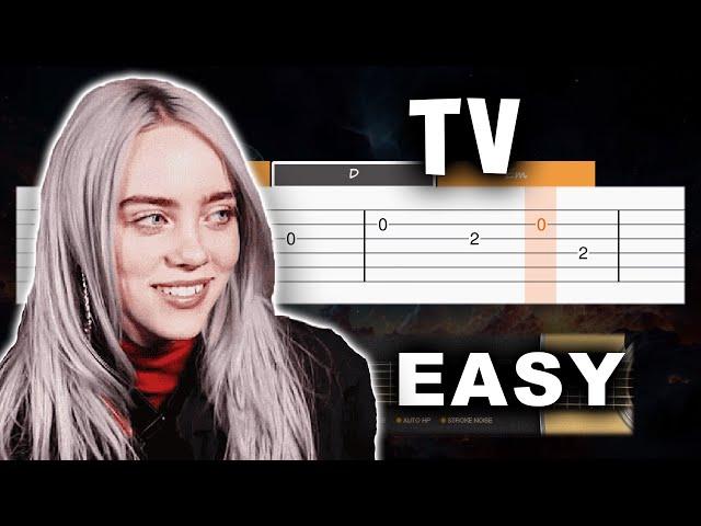 Billie Eilish - TV - EASY Guitar tutorial (TAB AND CHORDS)