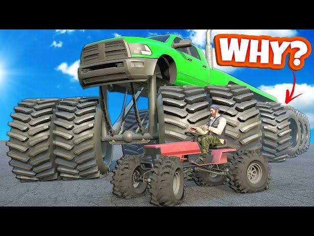 I Crushed My Friend with the WEIRDEST MONSTER TRUCK in Snowrunner Mods!