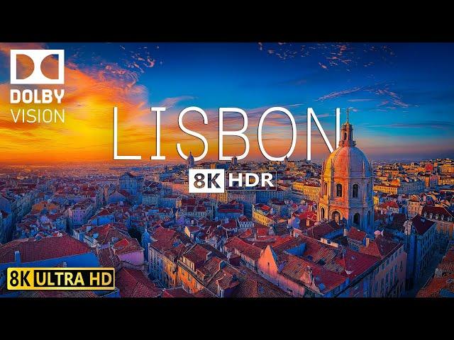 LISBON, PORTUGAL  in 8K HDR 60 FPS - A Stunning Drone View of Europe’s Sun-Kissed Capital