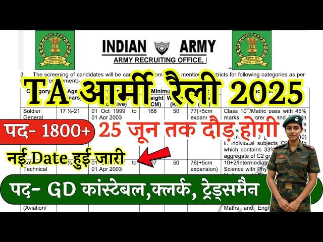 TA Army Open Rally Recruitment 2025 || TA Open Recruitment 2025 | TA Army Rally 2025 Notification...