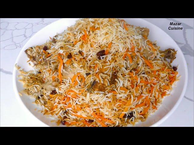 Afghan Chicken Kabuli Pulao incredibly Tasty قابلی پلو افغانی با گوشت مرغ از مزه اش حیران میشوید