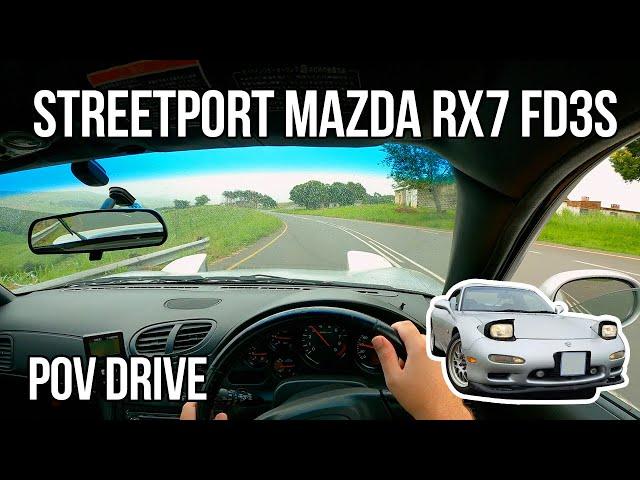 Single Turbo 13B Streetport JDM Mazda RX7 FD3S - POV Drive With Straight Pipe Exhaust Sound